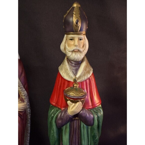 10” Nativity Set Skinny Porcelain Figures 5 Pcs Joseph Mary & Baby 3 Wise Men - Picture 9 of 14